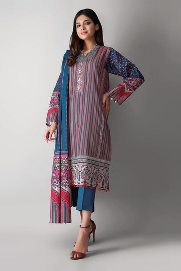 Khaadi A2104039 Blue Summer Lawn 2021